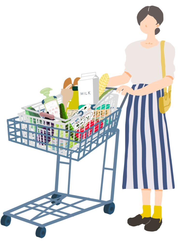 買い物主婦イラスト